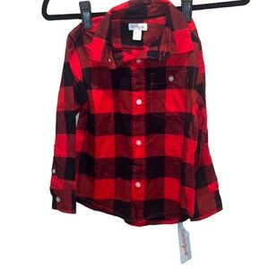 New Cat & Jack Buffalo Plaid Buffalo Check Flannel Shirt Size 4/5 NWT
